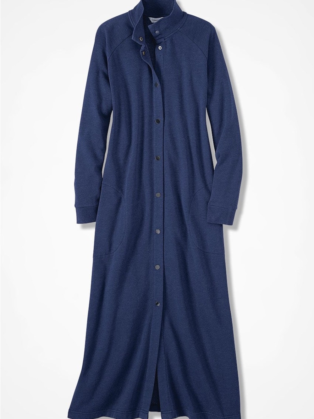 Coldwater Creek Sleepwear Navy Long Snap Front Lounge Robe 3X Plus Size